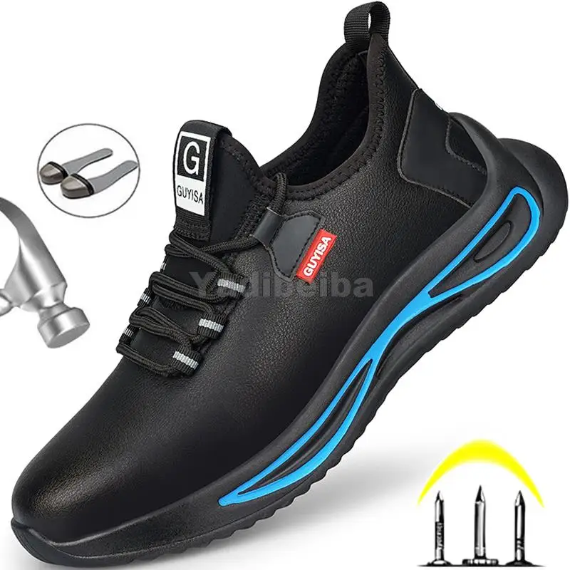 

Work Sneakers Waterproof Steel Toe Safety Shoes Men Work Shoes Indestructible Safety Work Boots Anti-smashing Industrial Shoes