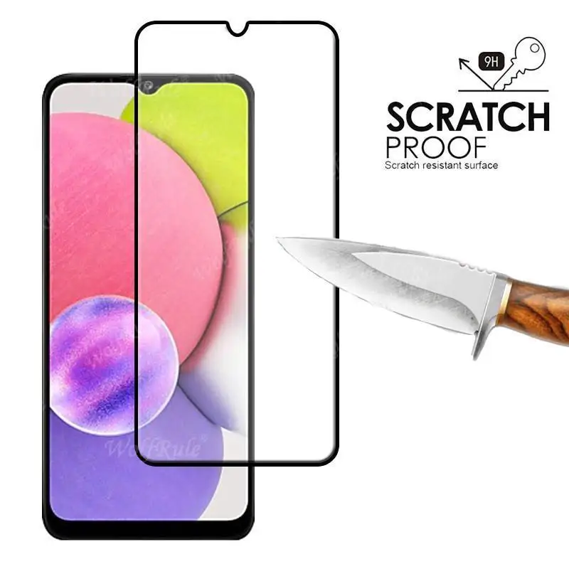 Protector de pantalla para Samsung Galaxy A03S, cristal templado HD para Samsung A51 A72 A52 A03S, 4 en 1-1