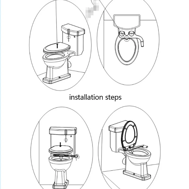 Ультратонкое сиденье для унитаза биде с двумя насадками регулируемый