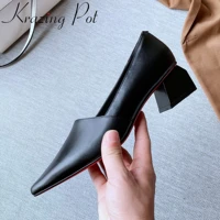 krazing pot classic colors women brand shoes genuine leather pointed toe high heels career lady simple spring slip on pumps l9f2