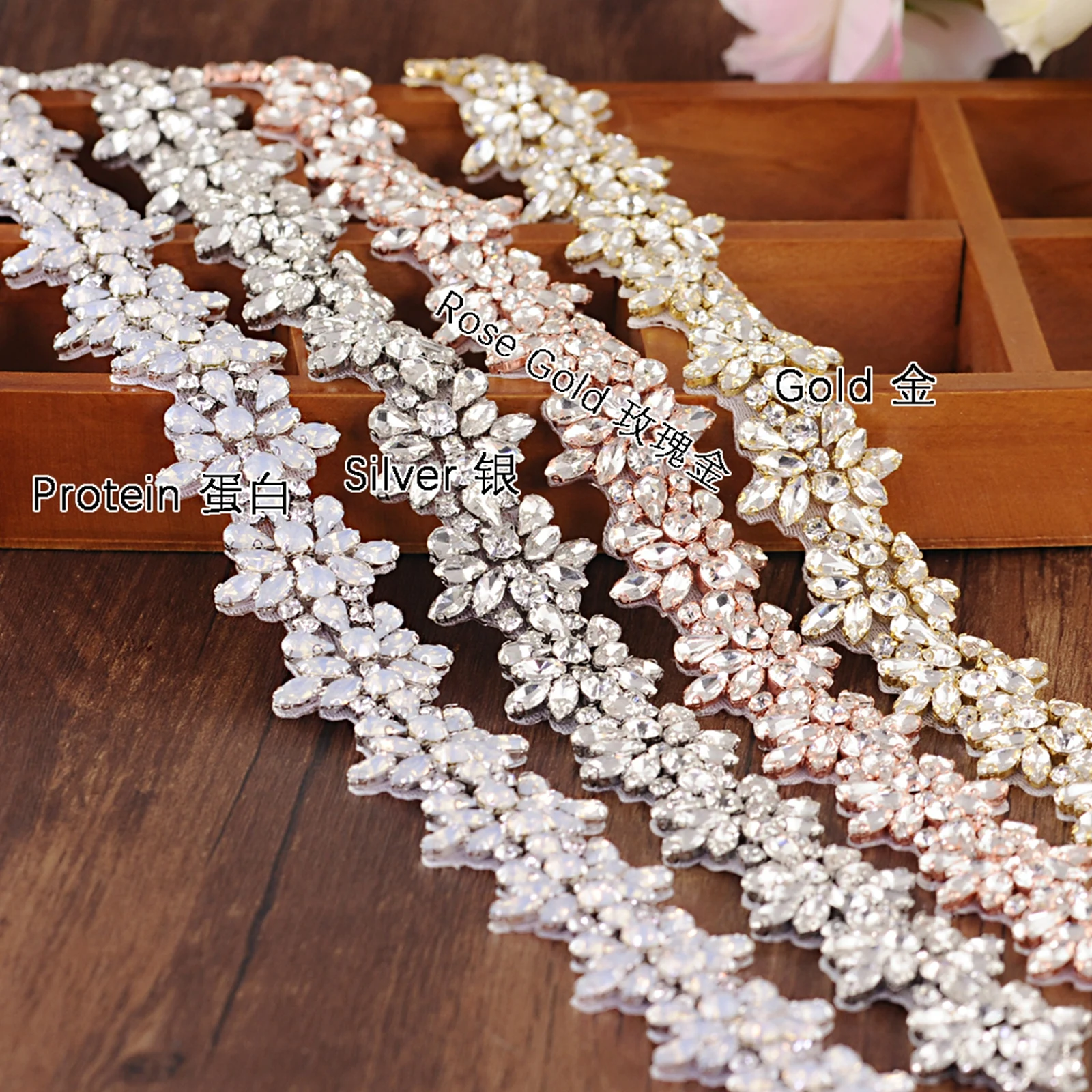 

Ручная работа, изысканная Свадебная Хрустальная отделка, ручная работа, опал, блестящая стразы, аппликация, сделай сам, железная наклейка