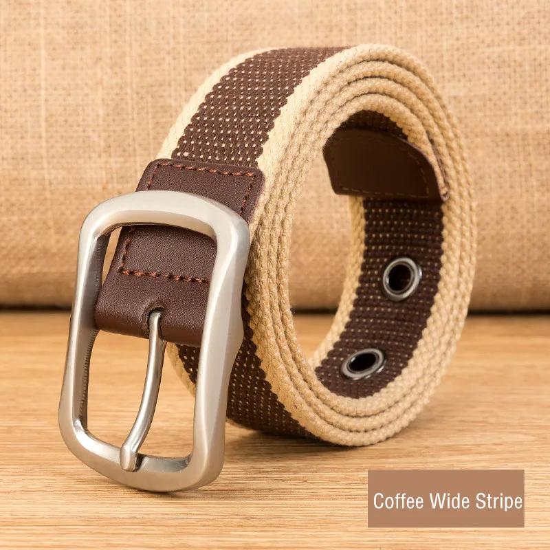 Ремень брезентовый унисекс повседневный тактический пояс в полоску для мужчин и