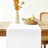 modern elegant best 100 stone washed french linen flax white table cloth runner customize household dining burlap table runner