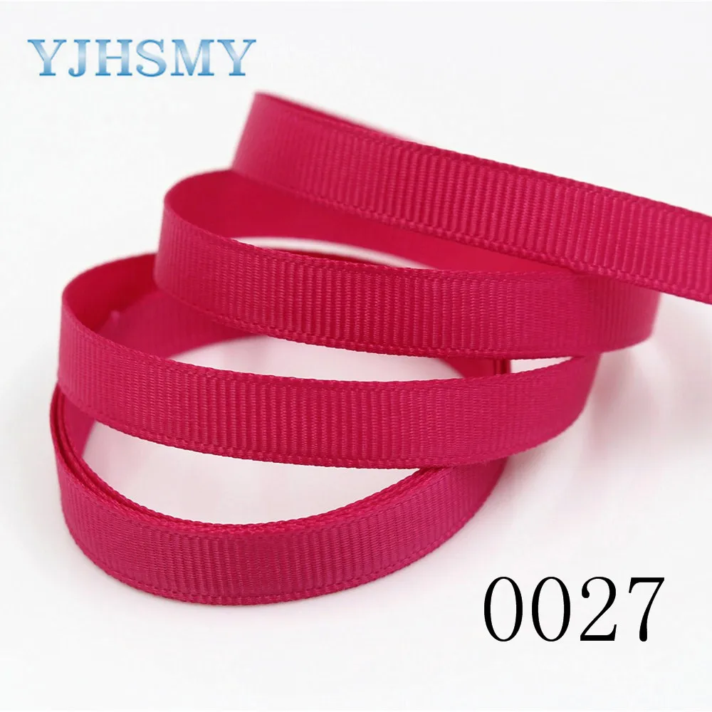 YJHSMY J-181010 10мм 10 ярдов Одноцветная лента из гросгрейна с принтом DIY Ручное изготовление аксессуаров для волос для свадебных вечеринок Декорация.
