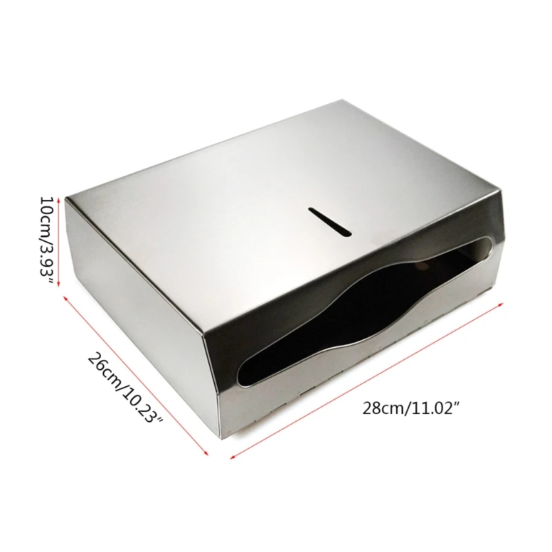 

Wall-Mounted Paper Towel Dispenser Stainless Steel Kitchen Tissue Box with Lock X37B