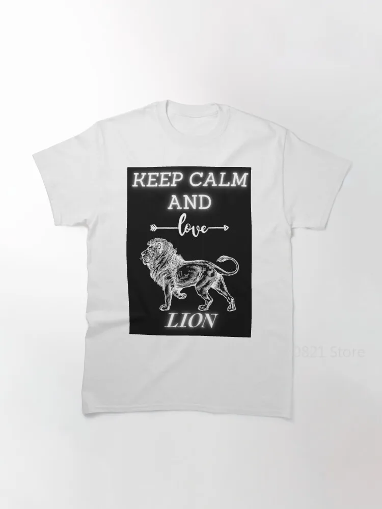 

Классическая футболка с надписью Keep Calm And Love Lion