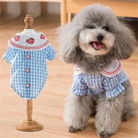 summer cat dog shirt puppy clothes small dog clothing yorkie poodle bichon pomeranian schnauzer pet apparel outfits red blue