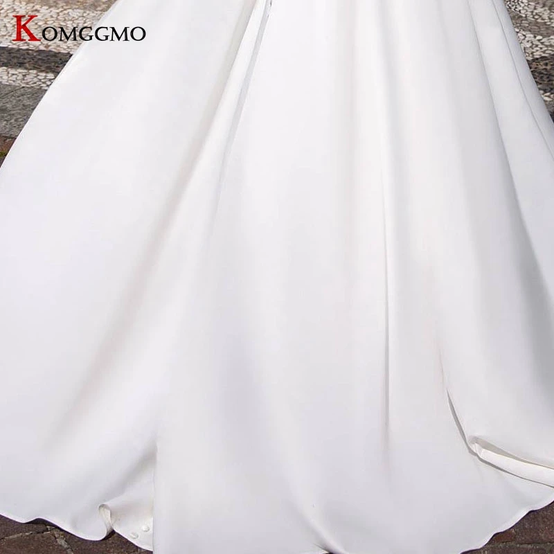 

100% Real O-Neck Three Quarter Sleeve Wedding Dress 2021 New Arrival Embroidery Appliques Tulle Court Train Bridal Ball Gown