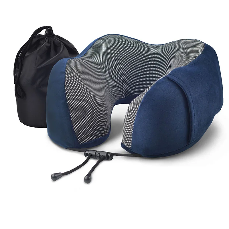 Navy Blue Pillow U-образная подушка для путешествий, подушка для шеи из пены с эффектом памяти, Шейная подушка для самолета, офиса, подушки для сна, подушка для поддержки шеи - Цвет: Navy Blue Pillow