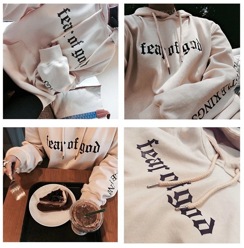 

letter stitching contrast Hoodies Women Thicker Plus Velvet Warm Soft Pockets Pullover Casual Tops Lady Loose Long Sweatshirts