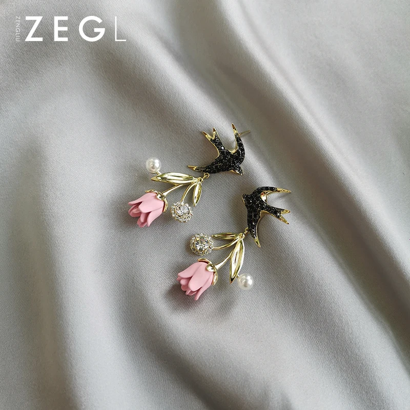 ZEGL дизайнерские сережки в виде цветов из серии голландских пейзажей для женщин