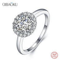 sterling silver 925 ring classic clear cubic zirconia wedding diamond engagement ring for women fine jewelry