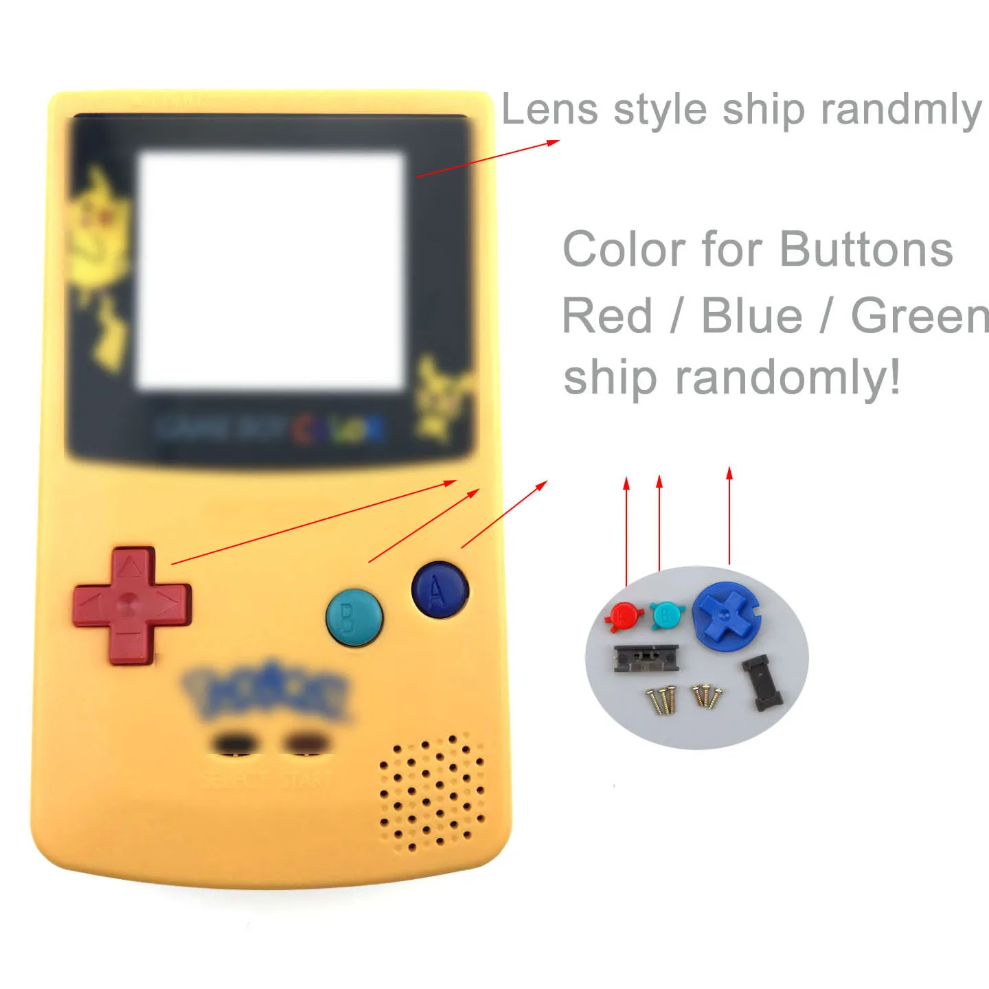1 чехол для корпуса GBC ограниченный желтый + синий корпус GameBoy цветные с резиновыми
