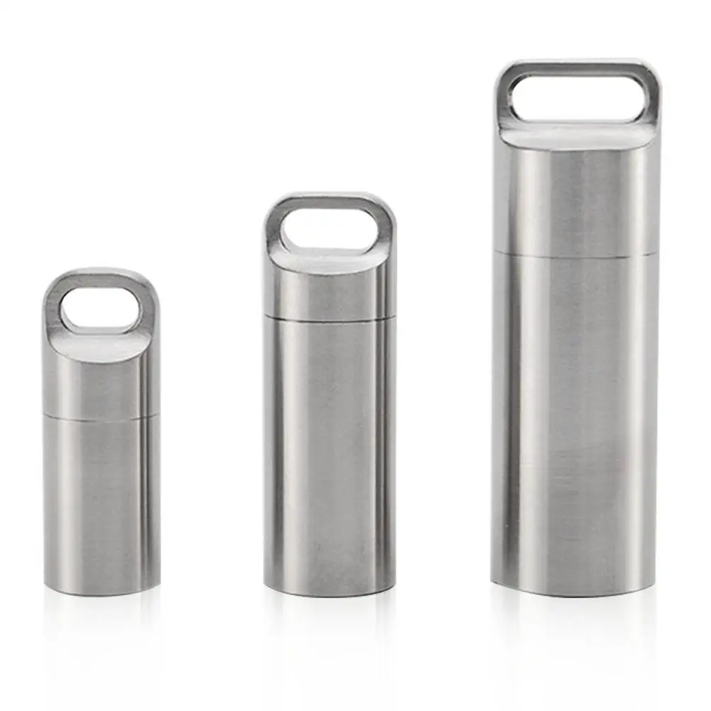 Waterproof Capsule Shape Aluminum Pill Case Keychain Outdoor Pocket Holder Container Delicate Seal Medicine Organizer Box | Спорт и