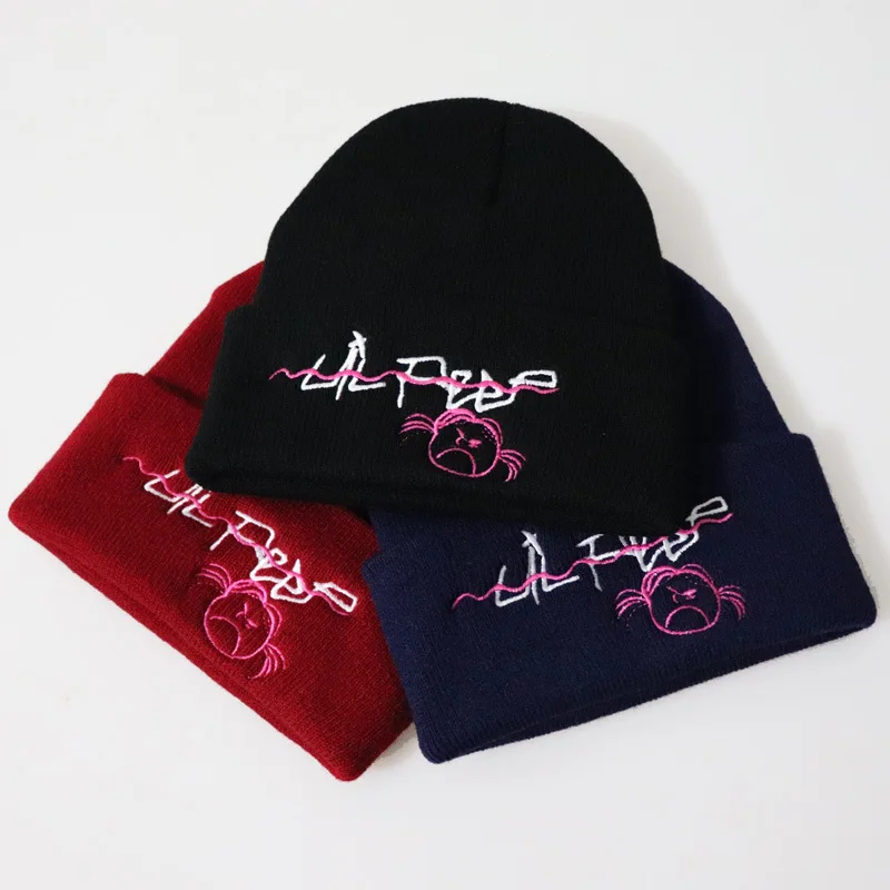 Мужская/женская зимняя шапка Love lil с открытым черепом вязаная кепка Lil peep Beanie