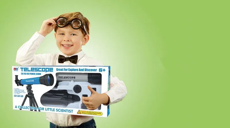 

[Funny] Outdoor colorful explore Monocular Space three eyelens Astronomical Telescope With Portable Tripod Spotting Scope toy