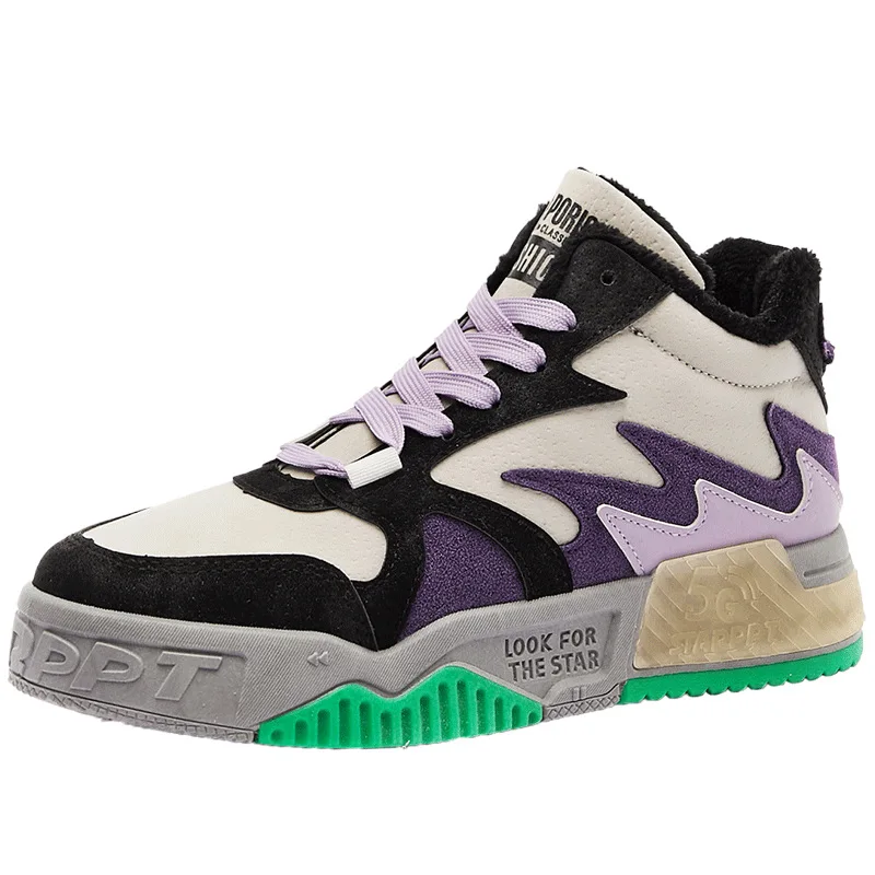 

Daddy women's shoes sports shoes 2022 winter cotton shoes plus velvet warm tide casual shoes high-top Skateboarding shoes women