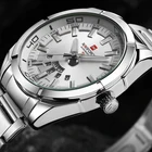Часы наручные NAVIFORCE Мужские кварцевые, роскошные брендовые модные спортивные водонепроницаемые полностью стальные, в стиле милитари
