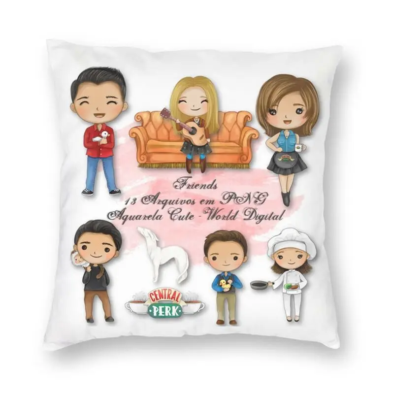 

Luxury Friends TV Show Cushion Cover for Sofa Polyester Sofa Cover Anime Cartoon Pillow Case Bedroom Decoration