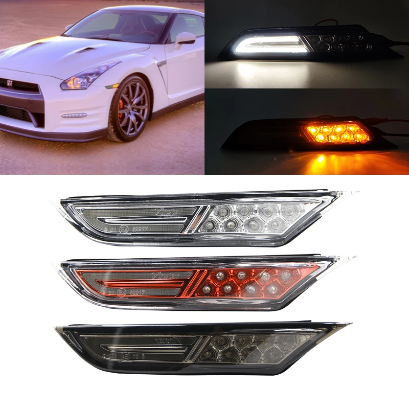 Прозрачная/Дымчатая/прозрачная красная крышка для Nissan GTR R35 2007 2017 светодиодный