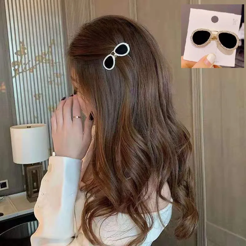 

Sunglasses and Jewels Hairpin Round Heart Retro Cute Fruit Hairpin Bangs Clip Girl Character Clip Hair Accessories Headdress