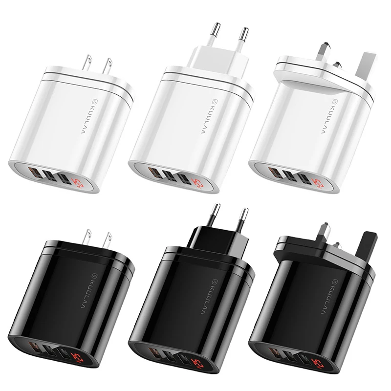 

KUULAA EU/US/UK Plug USB Charger Quick Charge 3.0 For Phone Adapter For Huawei Mate 30 Tablet Portable Wall Mobile Fast Charger