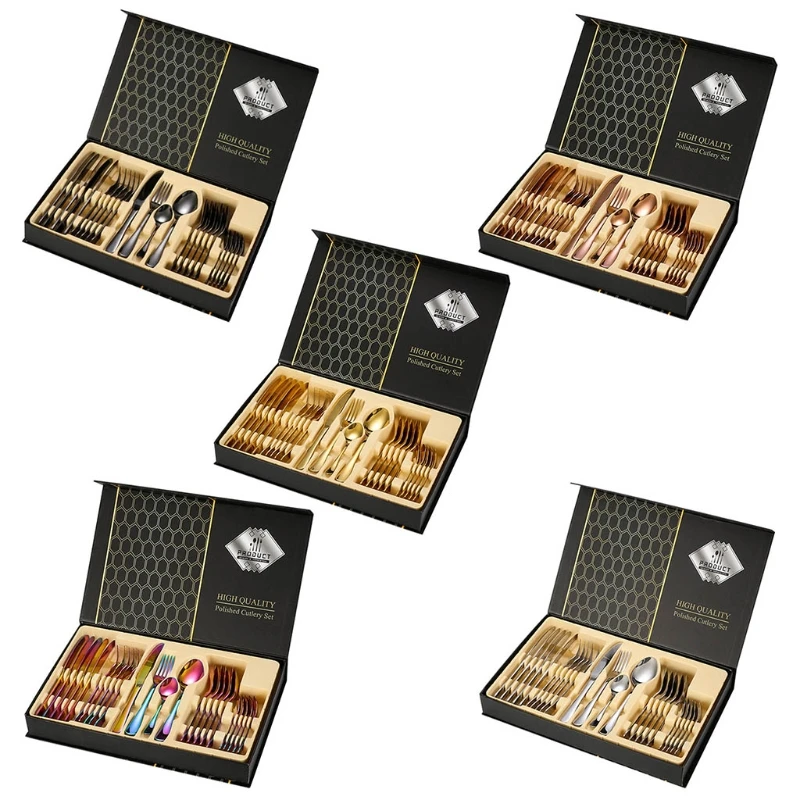 

Stainless Steel Cutlery 24 Piece Set 1010 Stainless Steel Cutlery Gift Box Set