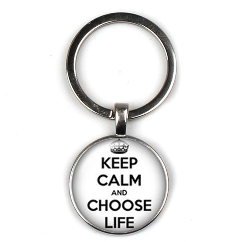 Новый креативный милый брелок с надписью Keep Happy стеклянный круглый кулон женский