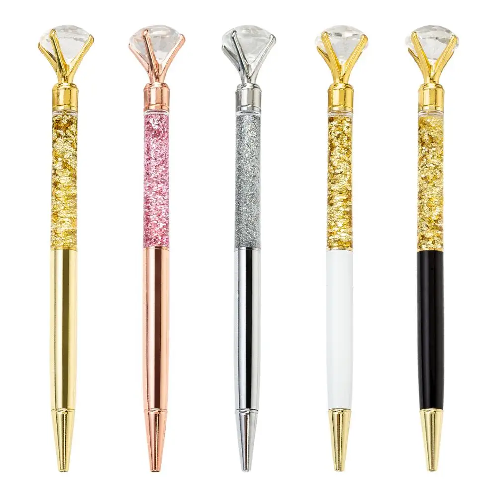 10 шт. Ручка-роллер с металлическим кристаллом и разноцветным золотым блеском 0 7