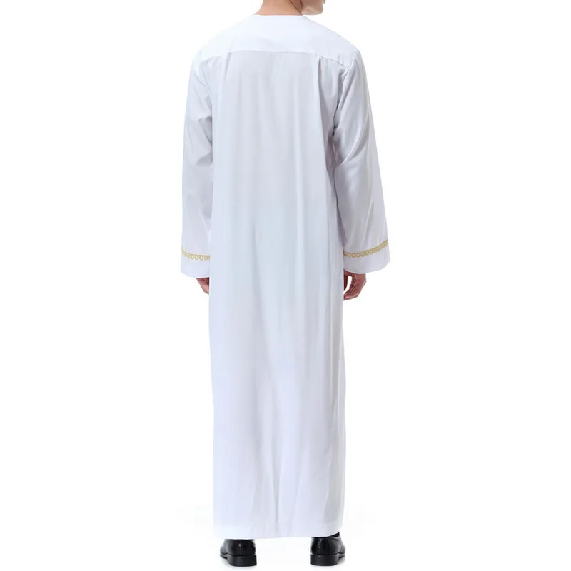 Новое поступление, солидное мужское мусульманское Макси-платье Saudi thebe, мусульманское платье abaya jilbaba, Дубай, для любого случая, осеннее платье jubba thebe