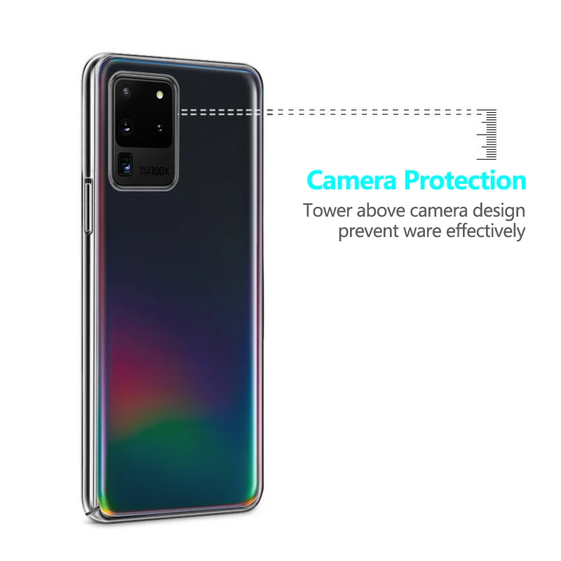 Прозрачный чехол для телефона Samsung A51 A71 S20 FE Plus Note 20 S21 Ultra S10 S9 S10E A50 A70 A72 A52 Жесткий ПК