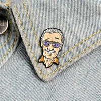 marvel stan lee enamel brooch pin cartoon metal badge backpack clothes lapel funny jewelry gift for friends children