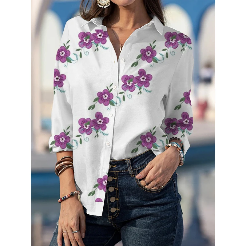 

Женская блузка с длинным рукавом, белый кардиган с цветочным принтом, большие размеры