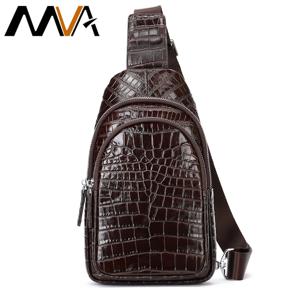 

Сумка-слинг MVA из натуральной кожи для мужчин, рюкзак кросс-боди для отдыха на открытом воздухе, путешествий, кемпинга, нагрудной Повседневн...