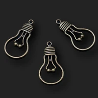 10pcs antique bronze color retro light bulb alloy pendants diy charm bracelet earrings jewelry crafts making a1144