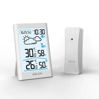 smart wireless weather station big lcd digital inoutdoor thermometer hygrometer remote sensor alarm time clock weather forecast