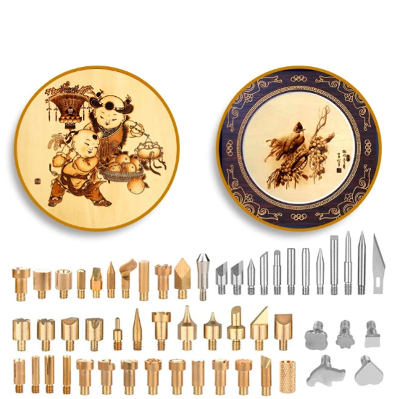 57 шт./компл. дерево тиснение горящая ручка наконечник трафарет паяльник