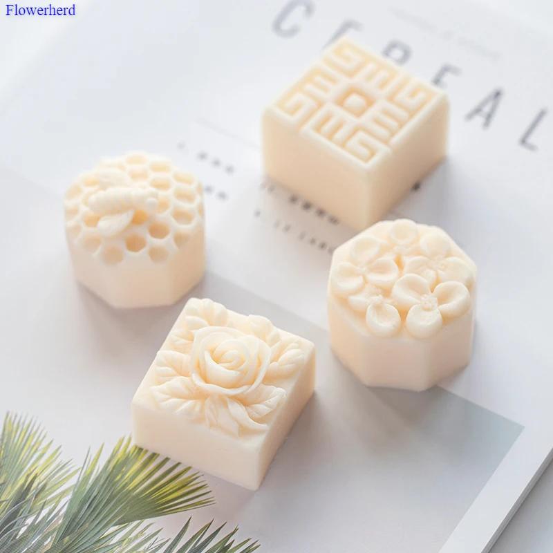 4 полости пчелы цветок Вафельная Ткань кондитерские изделия ручной работы