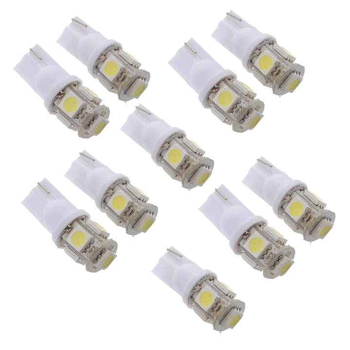 

10x T10 194 168 W5W 5 SMD 5050 светодиодный ночной Светильник Лампа ксенон белый для автомобиля