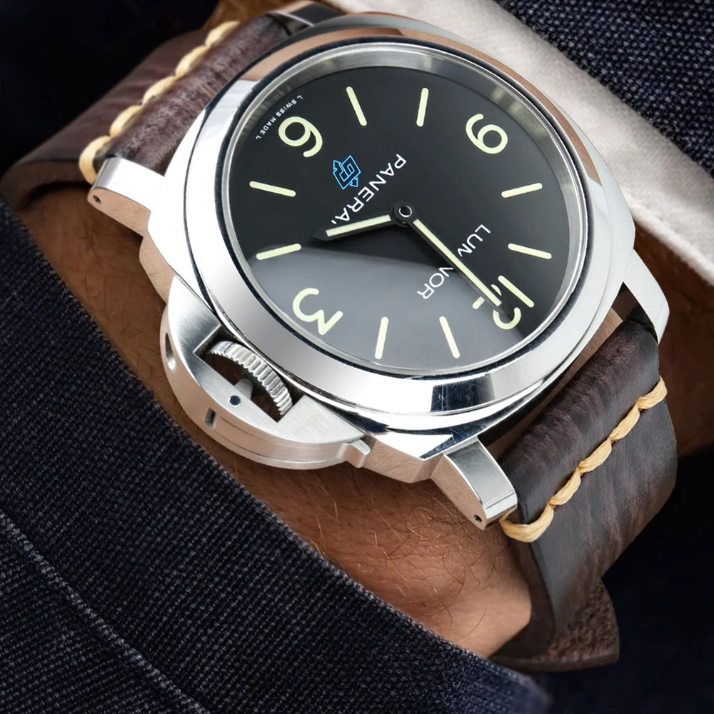 Maikes Watch Accessories Watchband  22mm 24mm Watch Strap Genuine Cow Leather Watch Bracelets Stainless Steel Style Skull Buckle