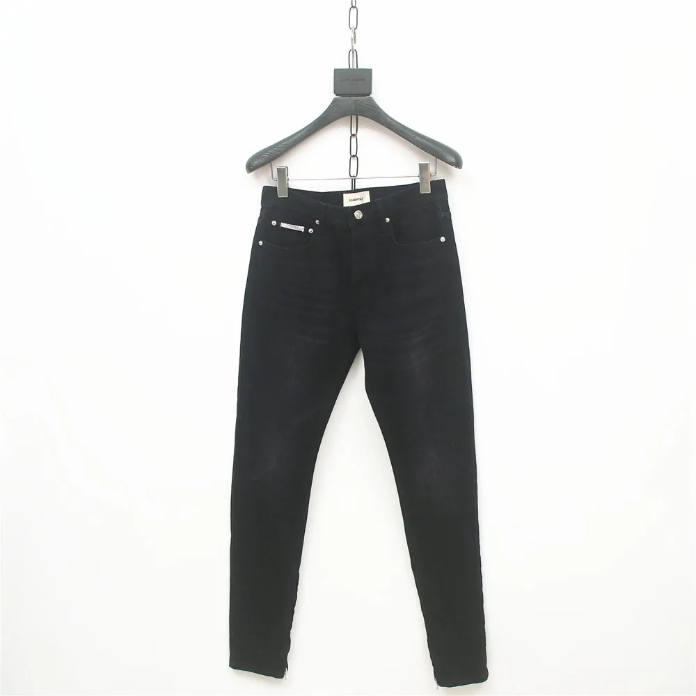 

2020 Men's 6TH Collection Washed Black Rope Banding ankle Men Jeans Hiphop Streetwear Men Jeans Jogger Pants