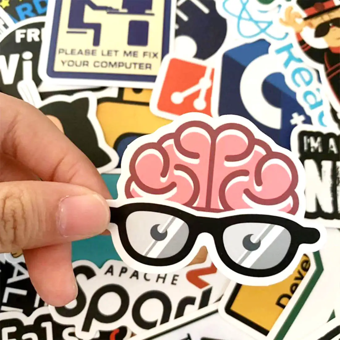 

50pcs Programmer Software Geek Internet Language Laptop Phone Skateboard Car Stickers Pack for DIY Notebooks Guitar Bike Sticker