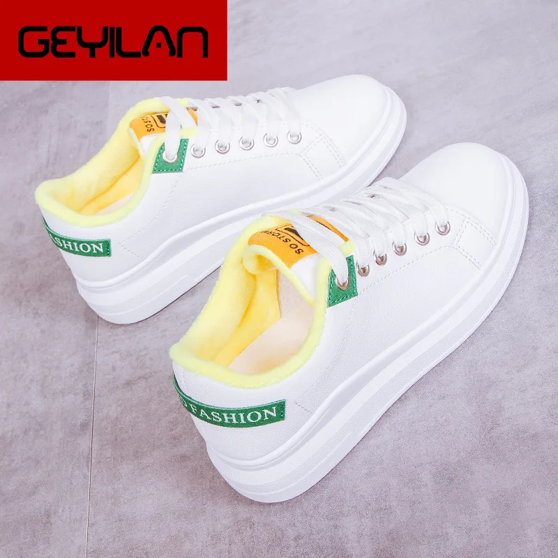 Кроссовки женские с низким вырезом повседневные хлопок модная теплая обувь