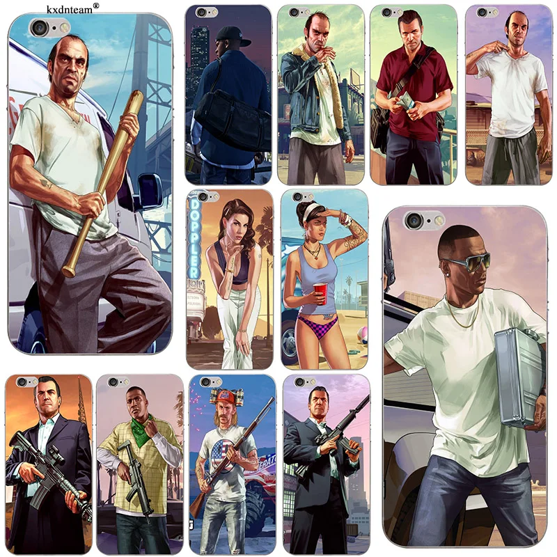 San Andreas GTA Grand Theft Auto 5 тонкий мягкий силиконовый чехол для телефона из ТПУ iPhone 8 7 6 6S