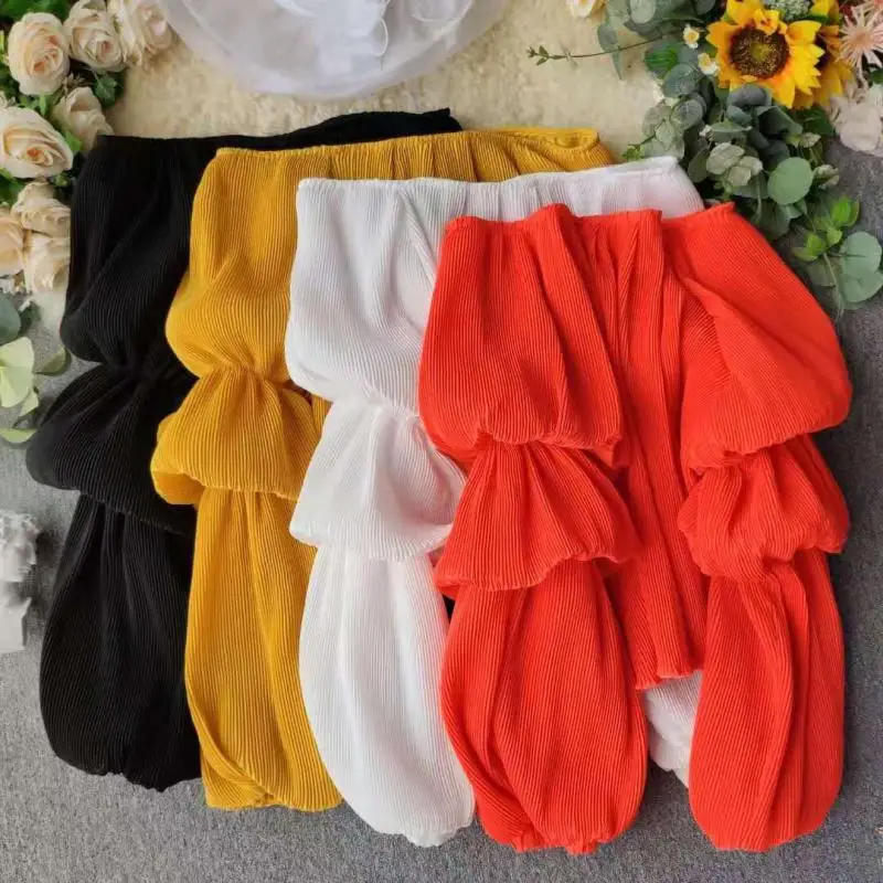 MUMUZI Сексуальная шифоновая блузка с открытыми плечами для женщин 2020 новый дизайн