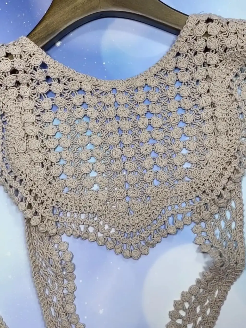

big wavy lace shawl thin section hollow crochet flowers outside decorated scarf waistcoat patches for clothes diy