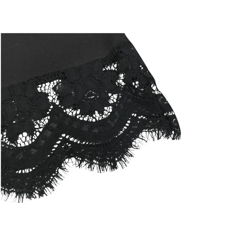 

Sexy Women Summer Solid Color Pencil Dress Patchwork Design Lace Decor See Through V-Neck Short Sleeve Slim Hips Mini Dresses