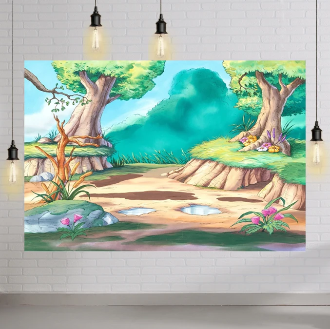 

Сказочный фон для фотосъемки новорожденных с изображением леса джунглей деревьев