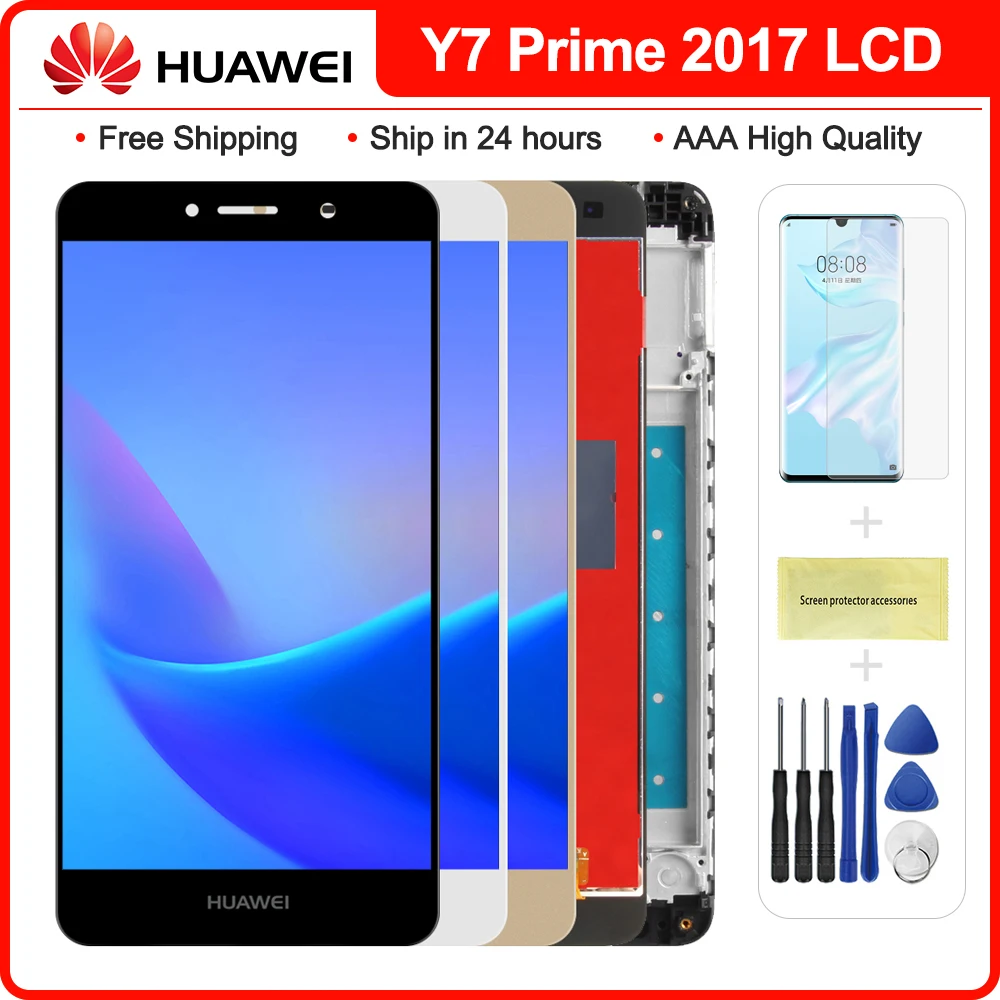 

ЖК-дисплей 5,5 дюйма для Huawei Y7 Prime 2017, сенсорный экран для Huawei Nova Lite Plus, ЖК-дисплей с рамкой TRT-L21, TRT-LX1