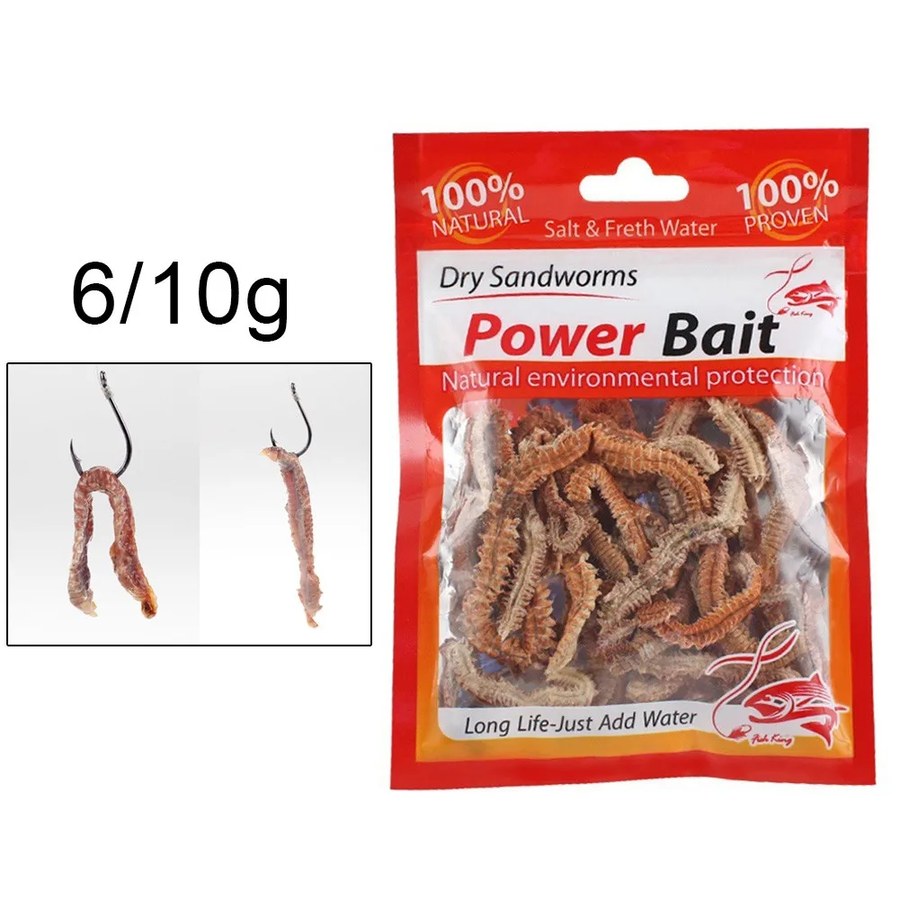 

6/10g Dry Sandworm Live Fishing Lure For Feeder Catfish Fishy Smell Natural Soft Bait Freshwater Sea Fishing Worms Swimbait